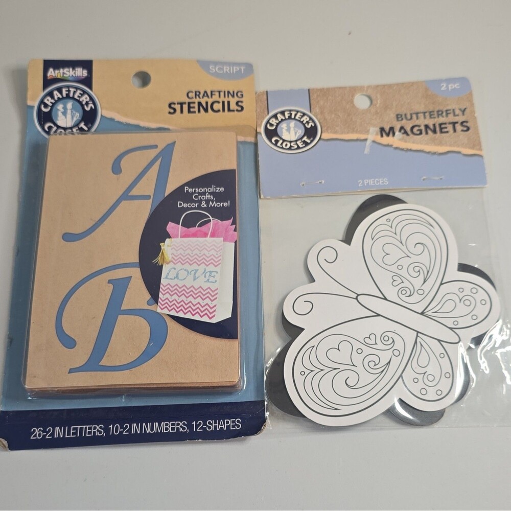 B10 ArtSkills Script Letters & Numbers Craft Stencils Set PA-4864